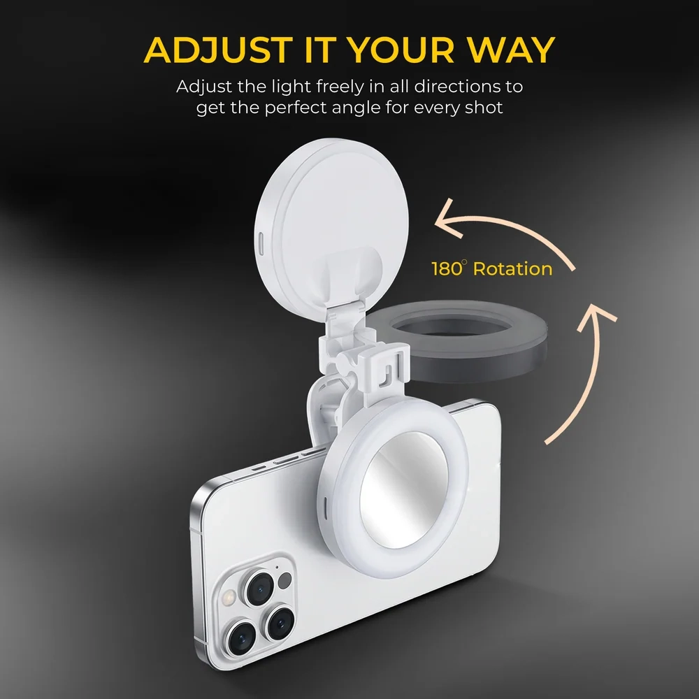 DigiTek Portable Bi-Color LED Video Light With Mirror | Built In Battery (D3 W) view 6